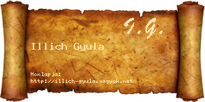 Illich Gyula névjegykártya